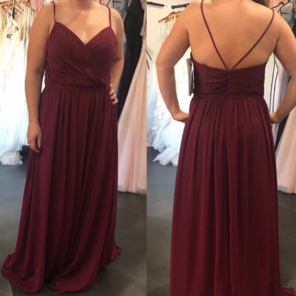 Cranberry red bridesmaid dress
